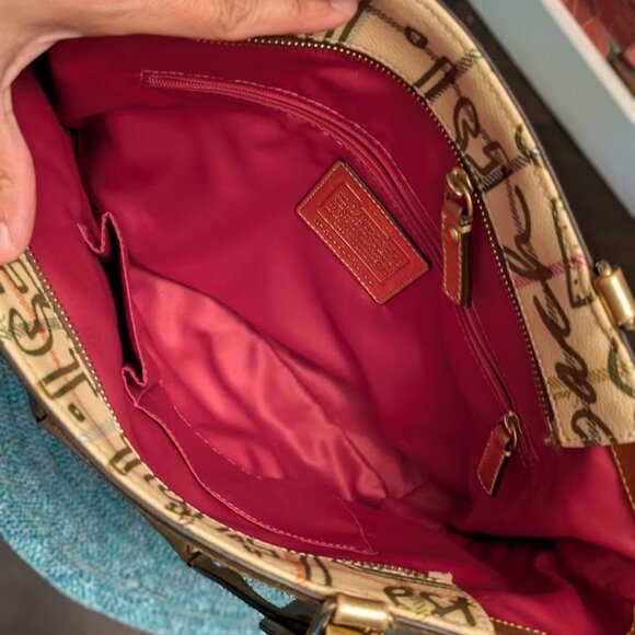 O1 COACH Heritage Tattersall Graffiti Tote Bag (NWOT) - Picture 9 of 10